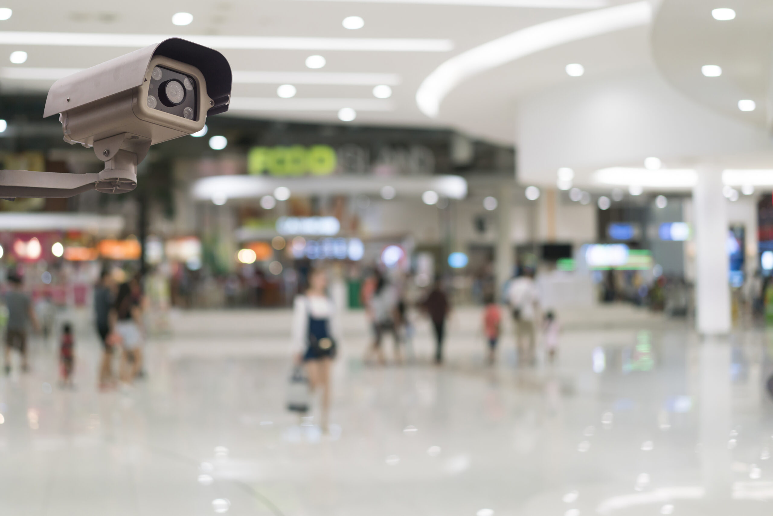 Cctv,Security,Camera,On,Blur,Shopping,Mall